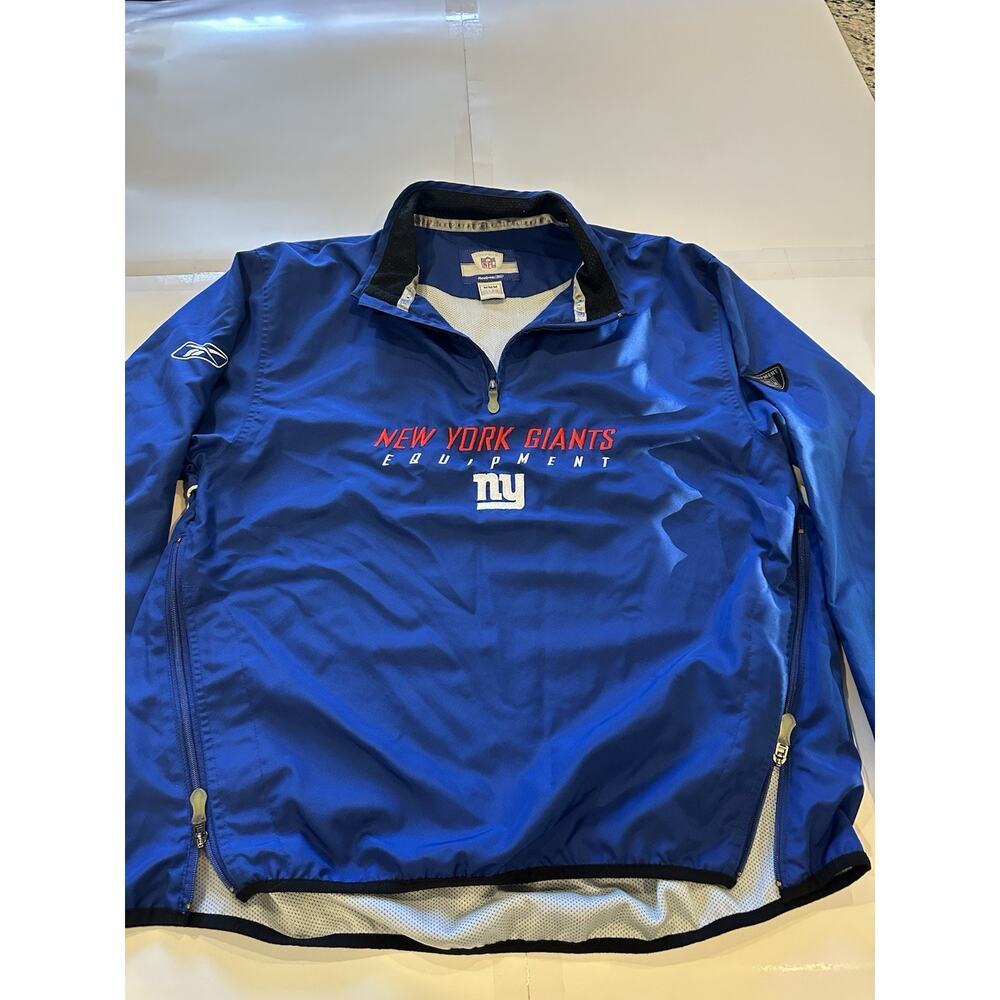 Reebok New York Giants Pull Over 1/4 Zip Jacket W/size Zip Size M